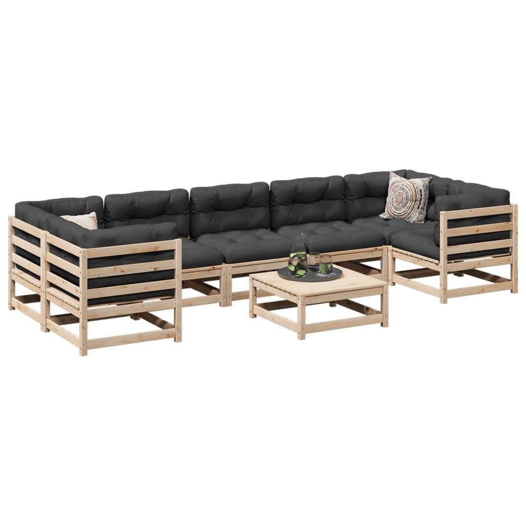 vidaXL 8 Piece Garden Sofa Set Solid Wood Pine by vidaXL