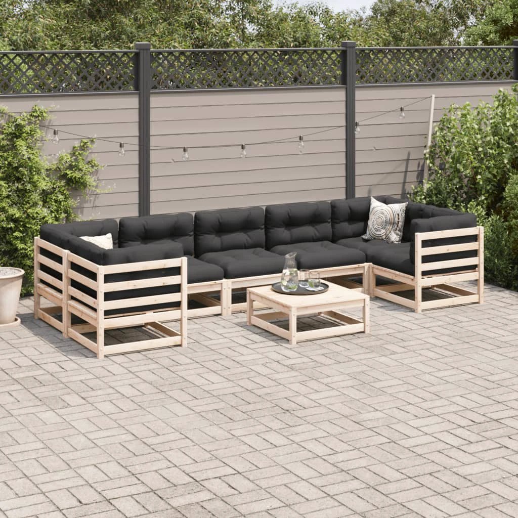 vidaXL 8 Piece Garden Sofa Set Solid Wood Pine by vidaXL