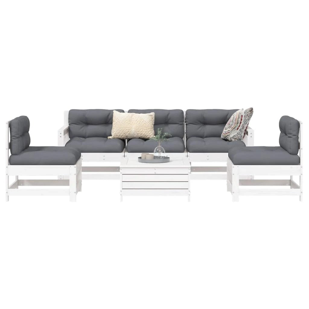 vidaXL vidaXL 6 Piece Garden Sofa Set Solid Wood Pine - Garden Sofa Sets
