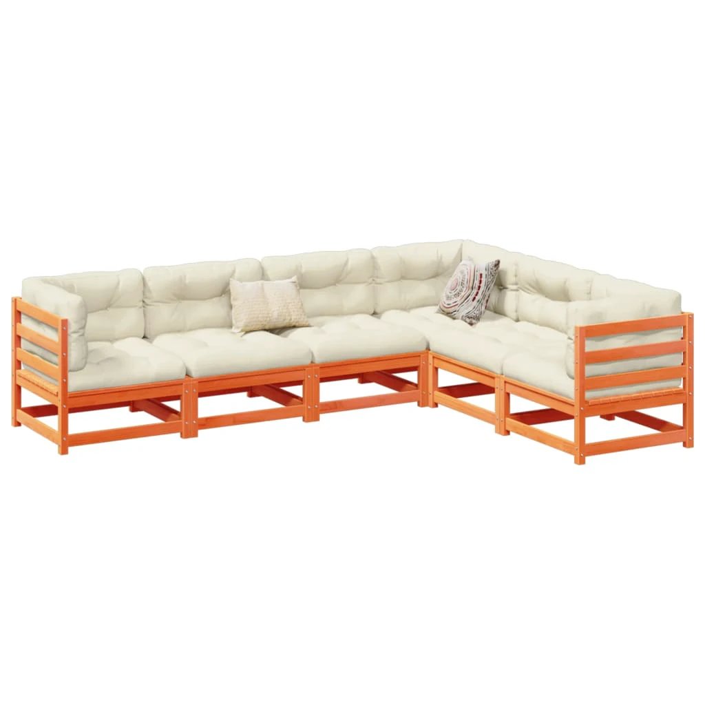vidaXL vidaXL 6 Piece Garden Sofa Set Solid Wood Pine - Garden Sofa Sets