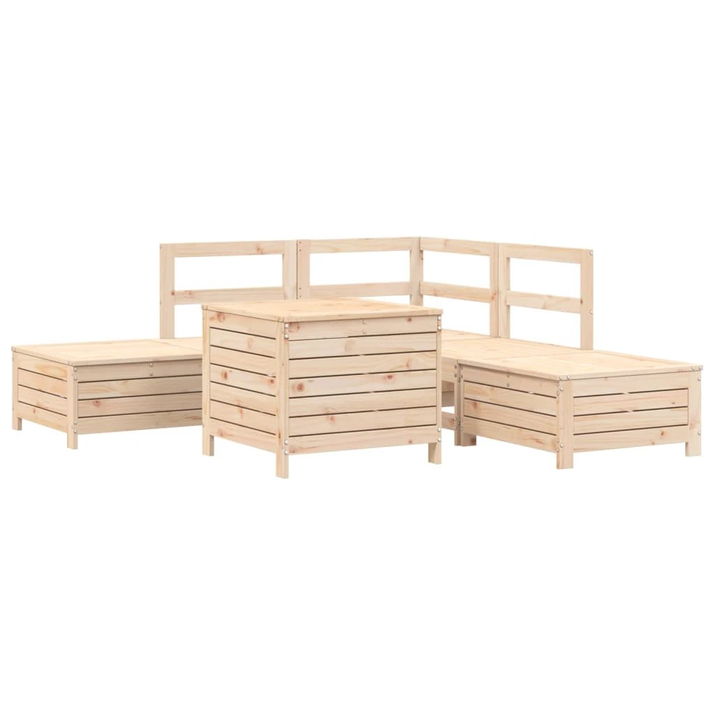 vidaXL vidaXL 6 Piece Garden Sofa Set Solid Wood Pine - Garden Sofa Sets