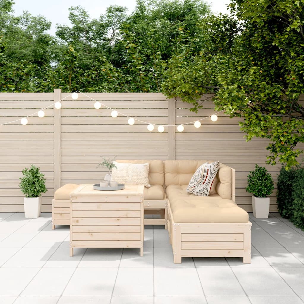 vidaXL vidaXL 6 Piece Garden Sofa Set Solid Wood Pine - Garden Sofa Sets
