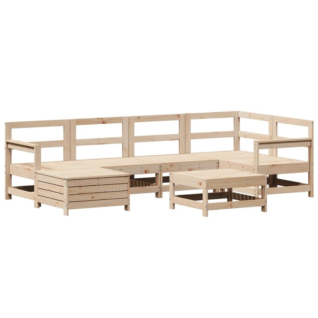 vidaXL vidaXL 7 Piece Garden Sofa Set Solid Wood Pine - Garden Sofa Sets