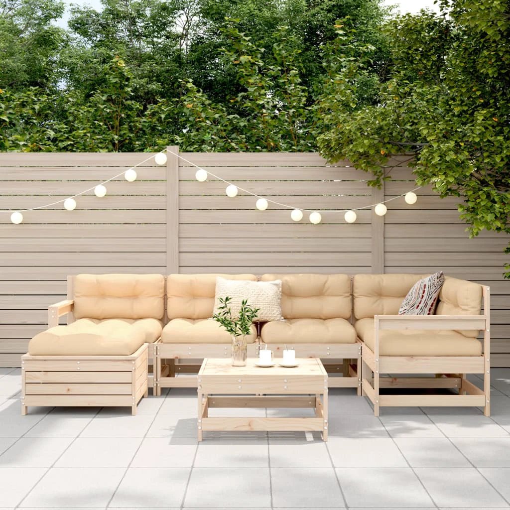 vidaXL vidaXL 7 Piece Garden Sofa Set Solid Wood Pine - Garden Sofa Sets
