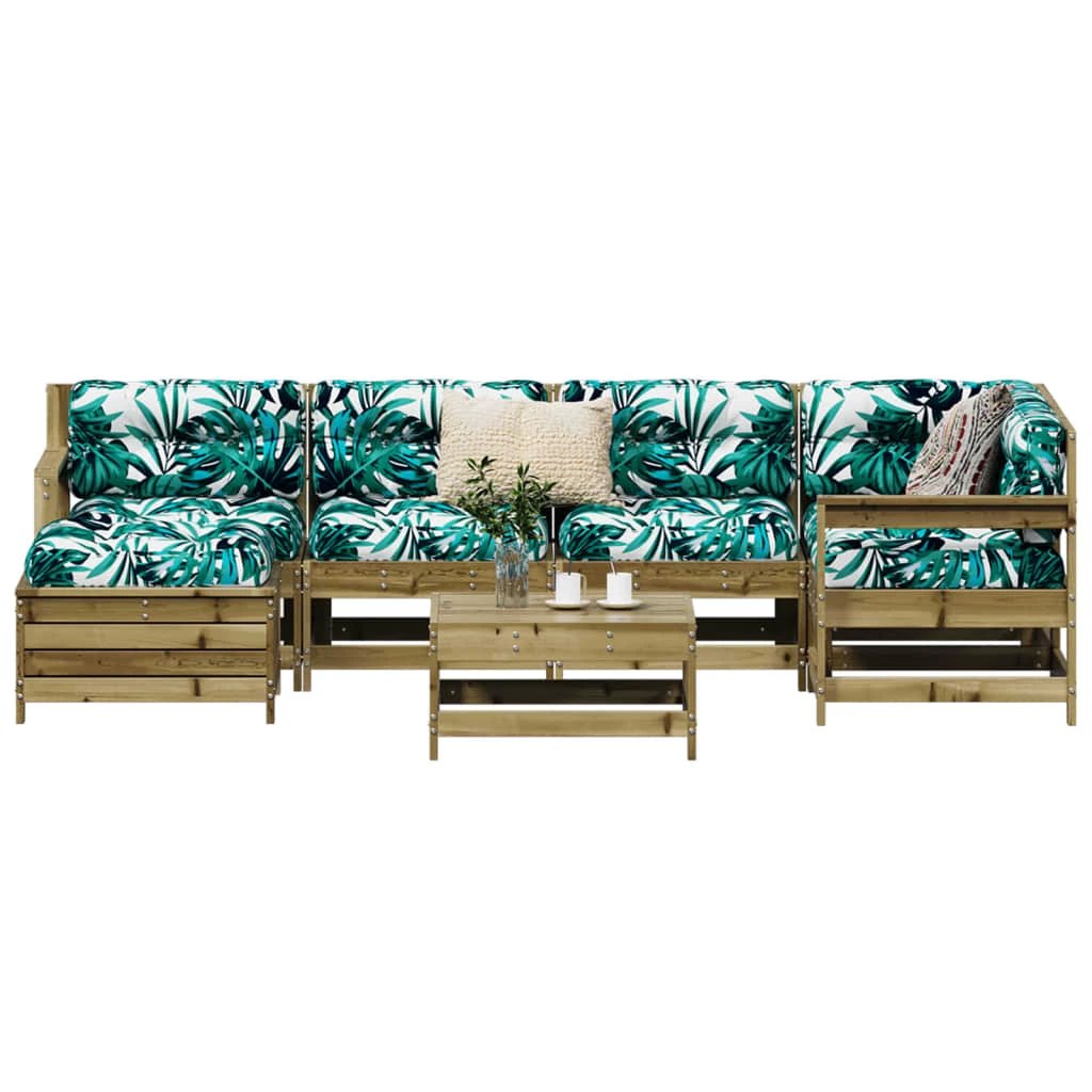vidaXL 7 Piece Garden Sofa Set Solid Wood Pine by vidaXL