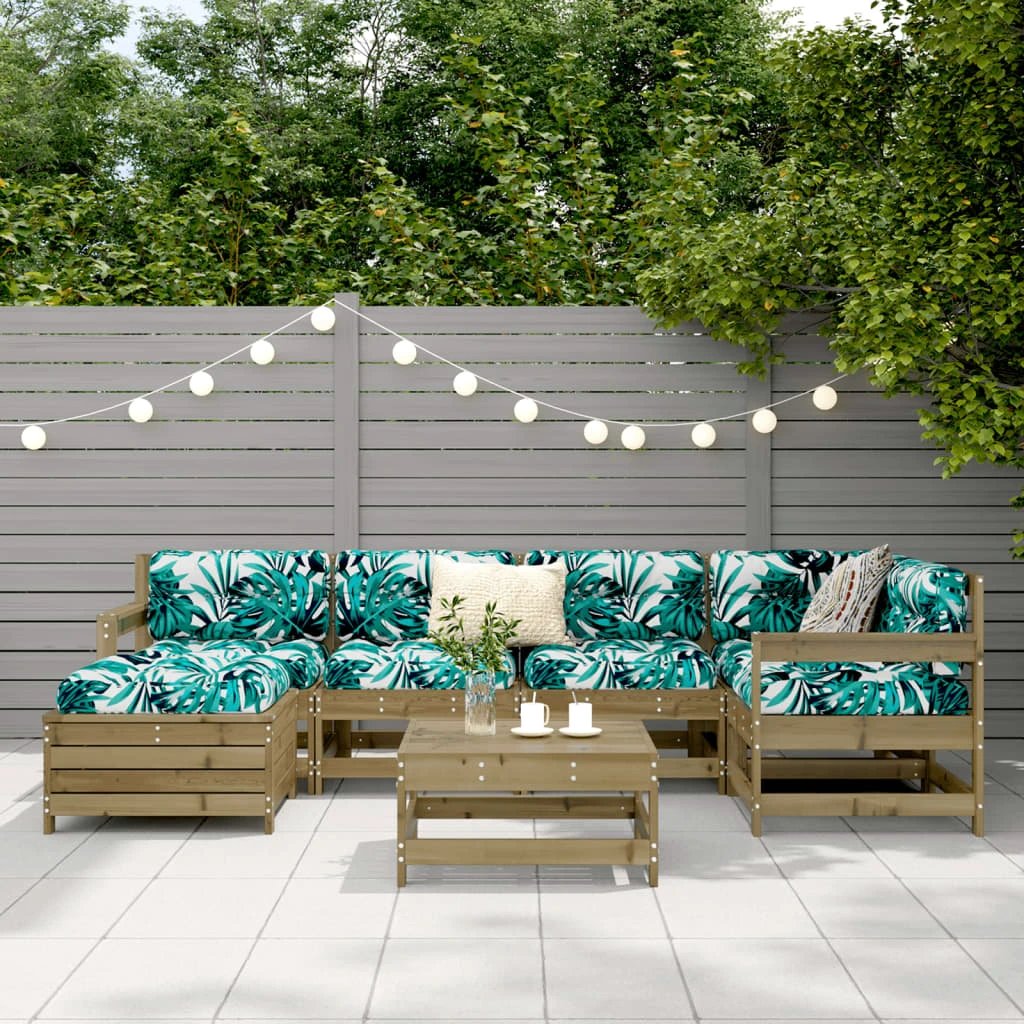 vidaXL 7 Piece Garden Sofa Set Solid Wood Pine by vidaXL