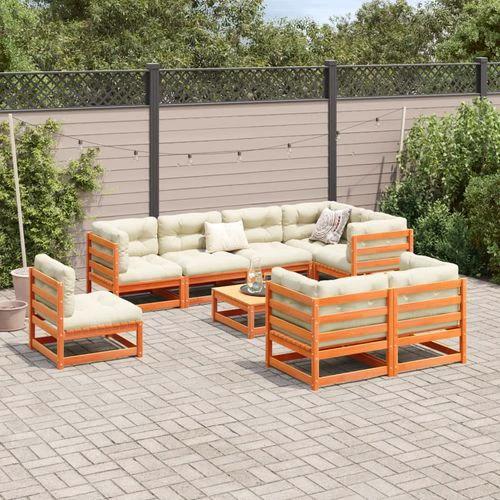 vidaXL 9 Piece Garden Sofa Set Solid Pinewood with Cushions for Outdoor Entertaining by vidaXL