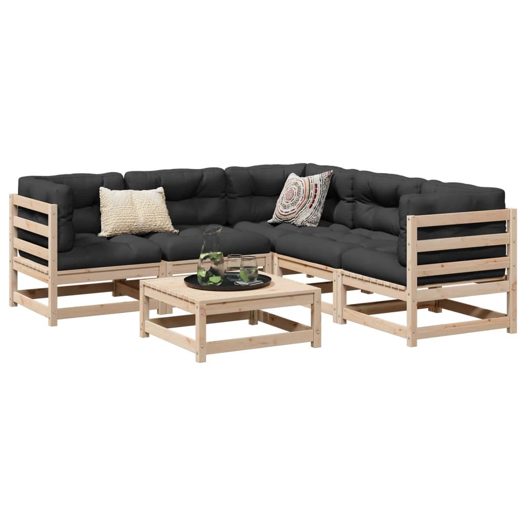 vidaXL vidaXL 6 Piece Garden Sofa Set Solid Wood Pine - Garden Sofa Sets