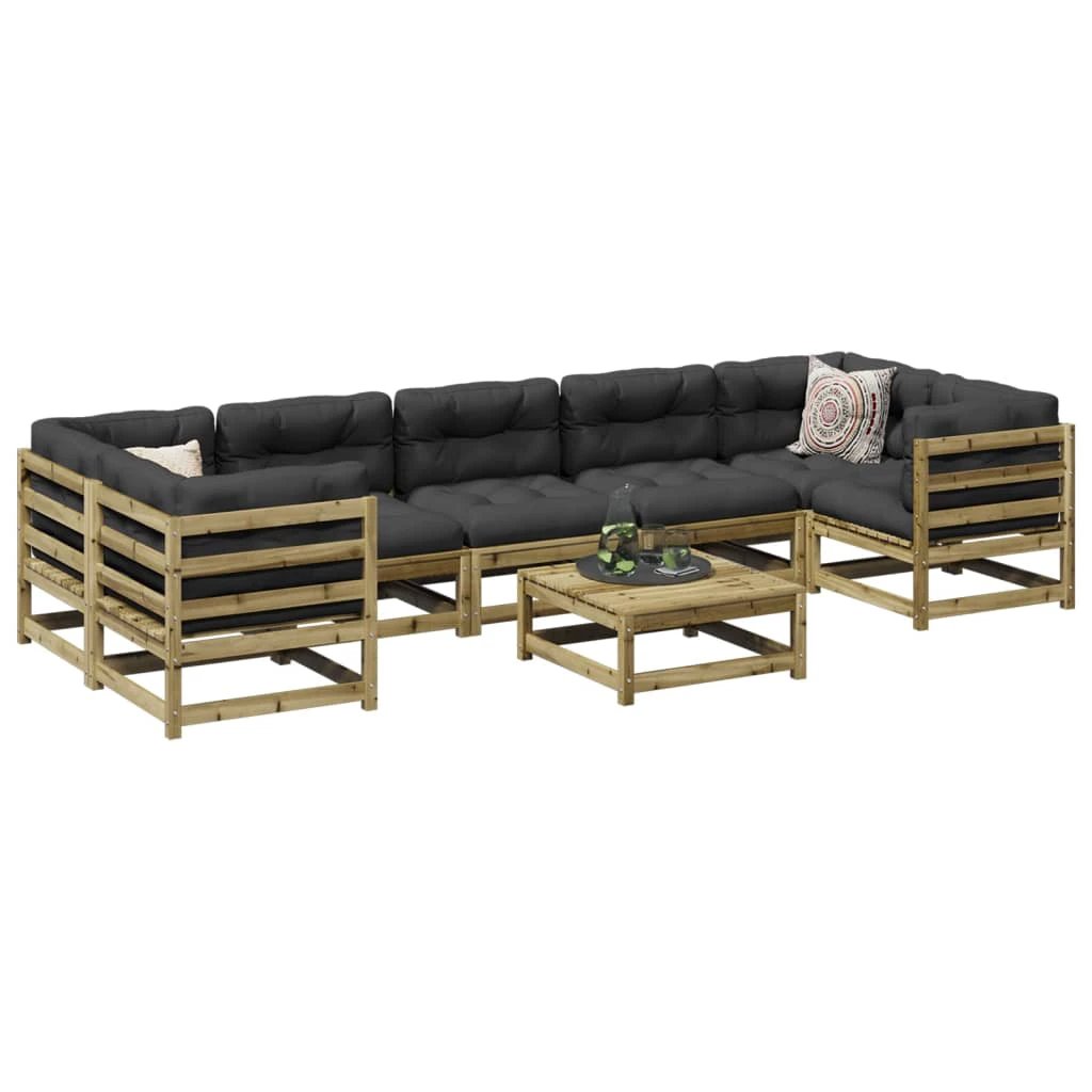 vidaXL 8 Piece Garden Sofa Set Solid Wood Pine by vidaXL