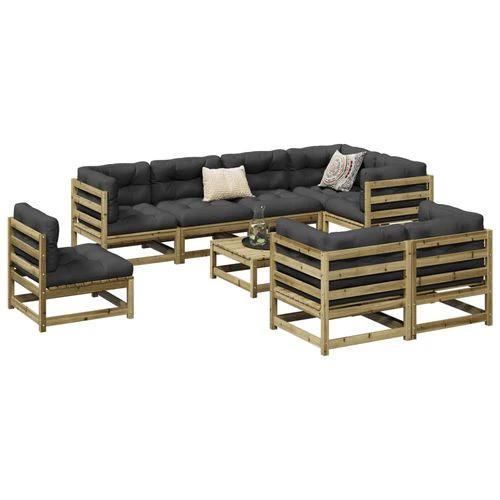 vidaXL vidaXL 9 Piece Garden Sofa Set Solid Pinewood with Cushions for Outdoor Entertaining - Garden Sofa Sets