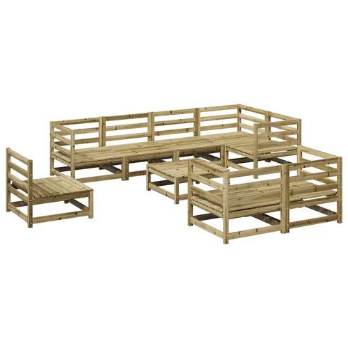 vidaXL vidaXL 9 Piece Garden Sofa Set Solid Pinewood with Cushions for Outdoor Entertaining - Garden Sofa Sets