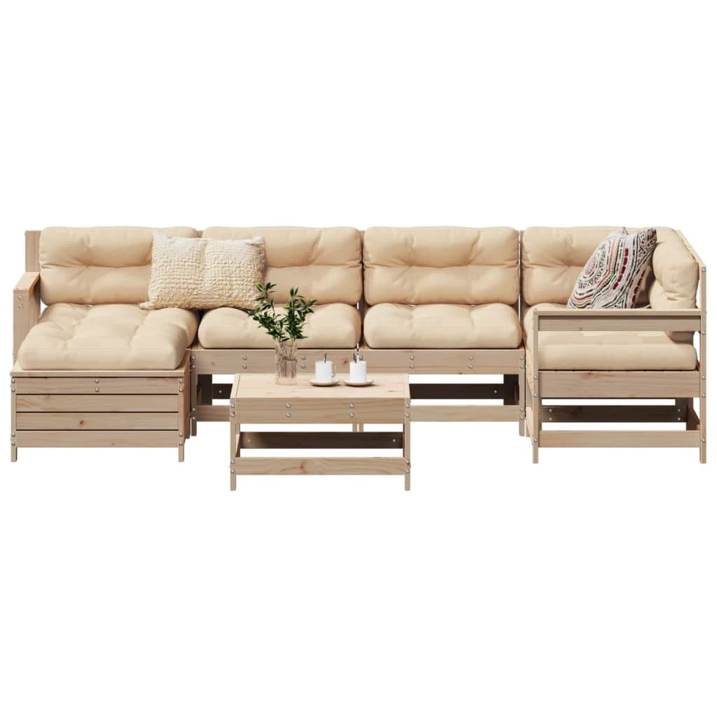 vidaXL 7 Piece Garden Sofa Set Solid Wood Pine by vidaXL