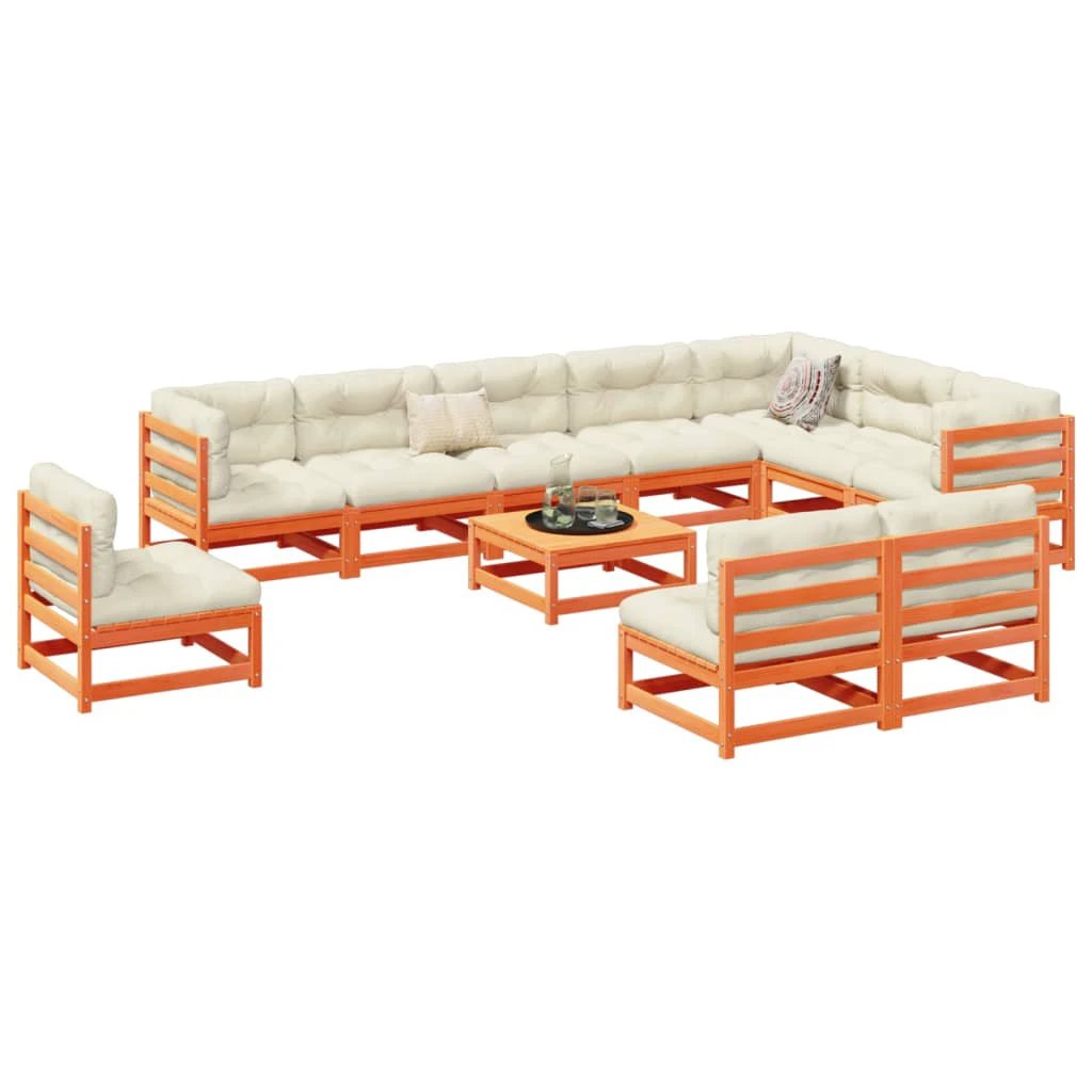 vidaXL vidaXL 11 Piece Garden Sofa Set Solid Wood Pine - Garden Sofa Sets