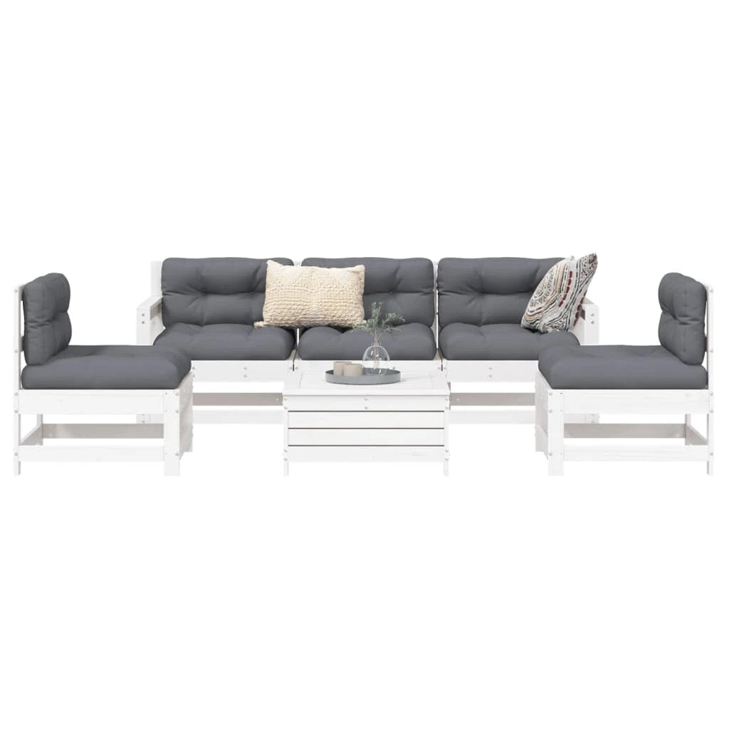vidaXL vidaXL 6 Piece Garden Sofa Set Solid Wood Pine - Garden Sofa Sets