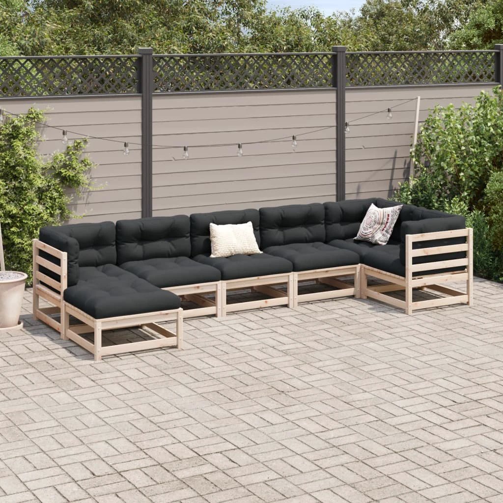 vidaXL 7 Piece Garden Sofa Set Solid Wood Pine by vidaXL