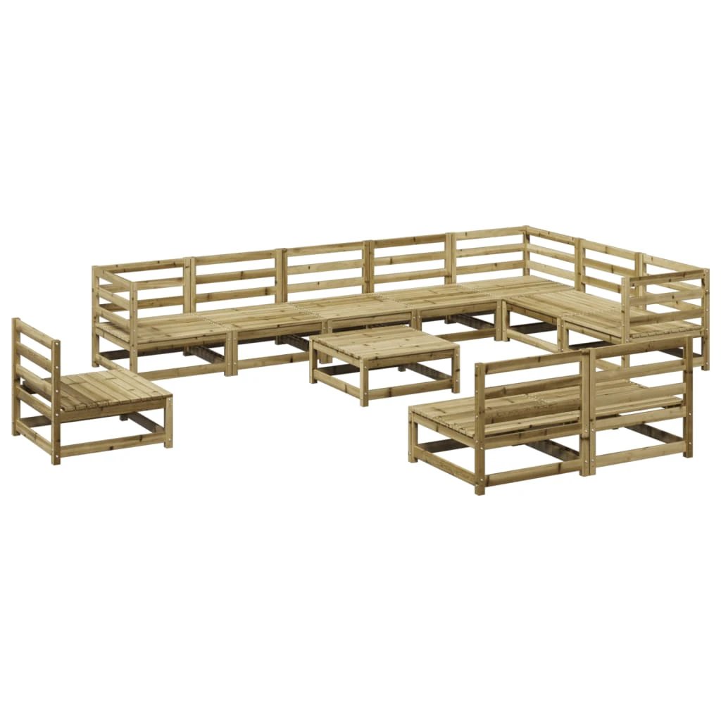 vidaXL vidaXL 11 Piece Garden Sofa Set Solid Wood Pine - Garden Sofa Sets