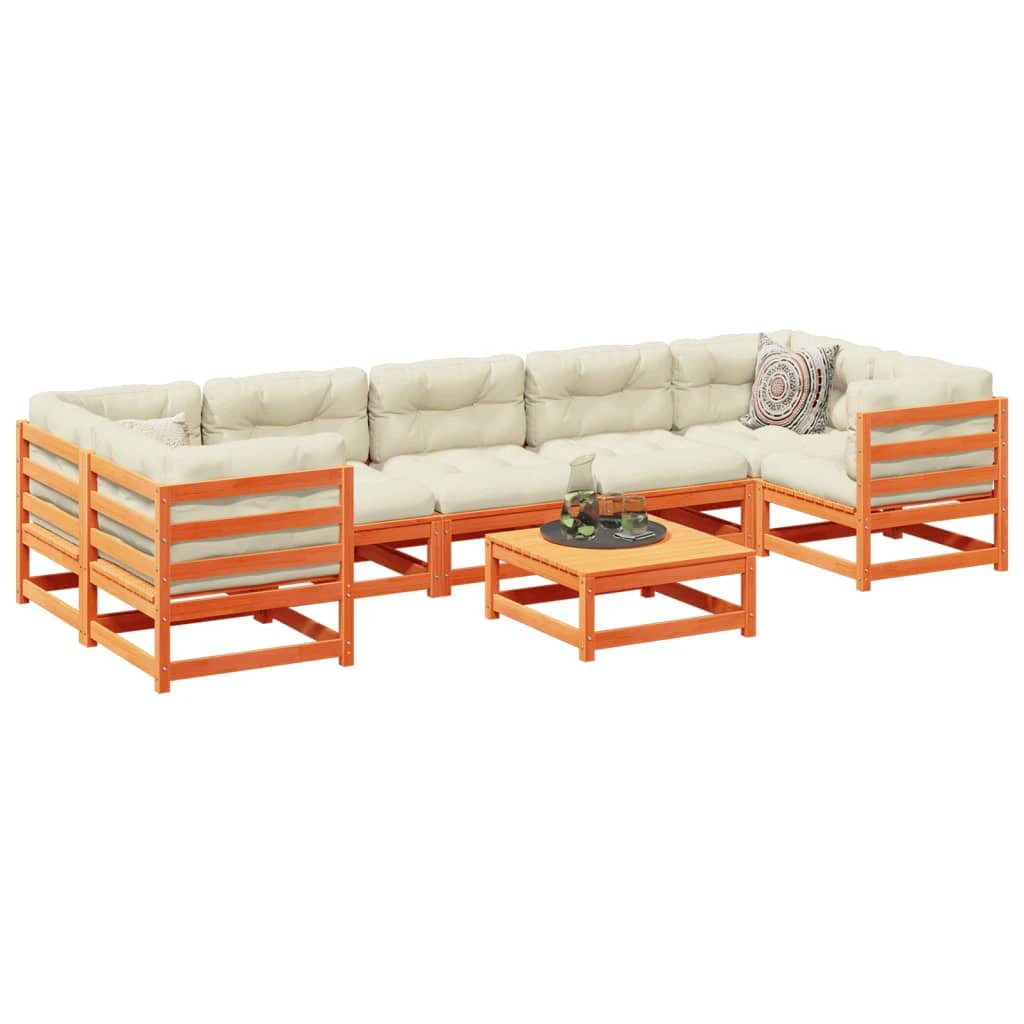 vidaXL 8 Piece Garden Sofa Set Solid Wood Pine by vidaXL