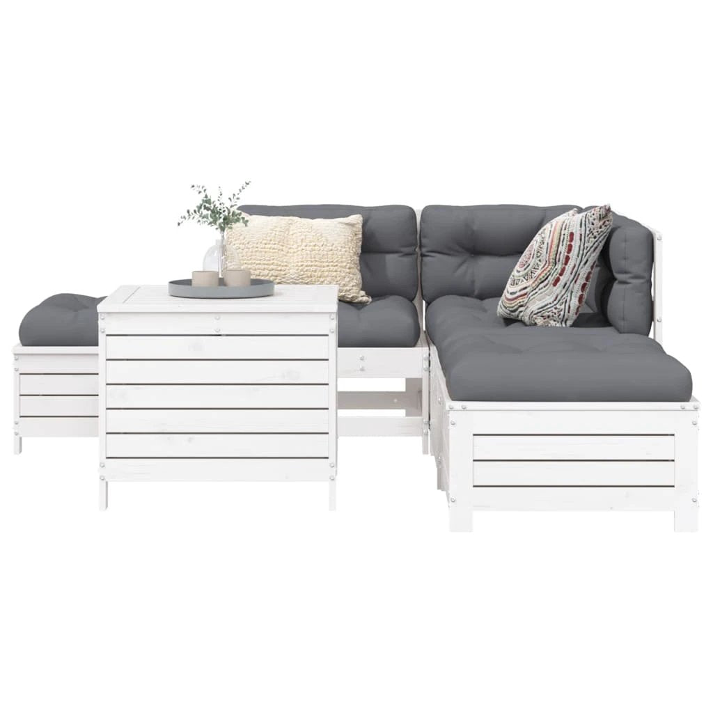vidaXL 6 Piece Garden Sofa Set Solid Wood Pine by vidaXL