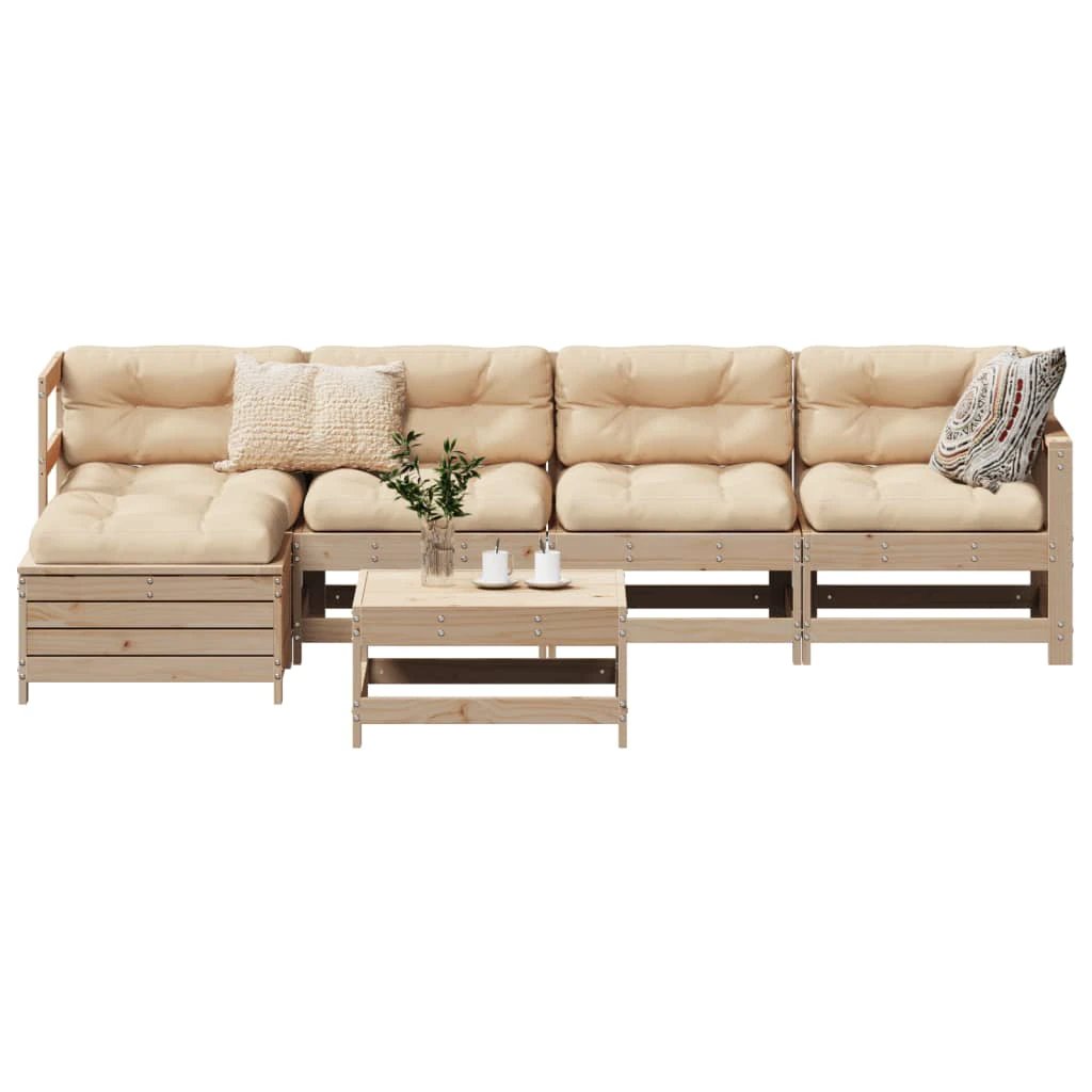 vidaXL vidaXL 6 Piece Garden Sofa Set Solid Wood Pine - Garden Sofa Sets