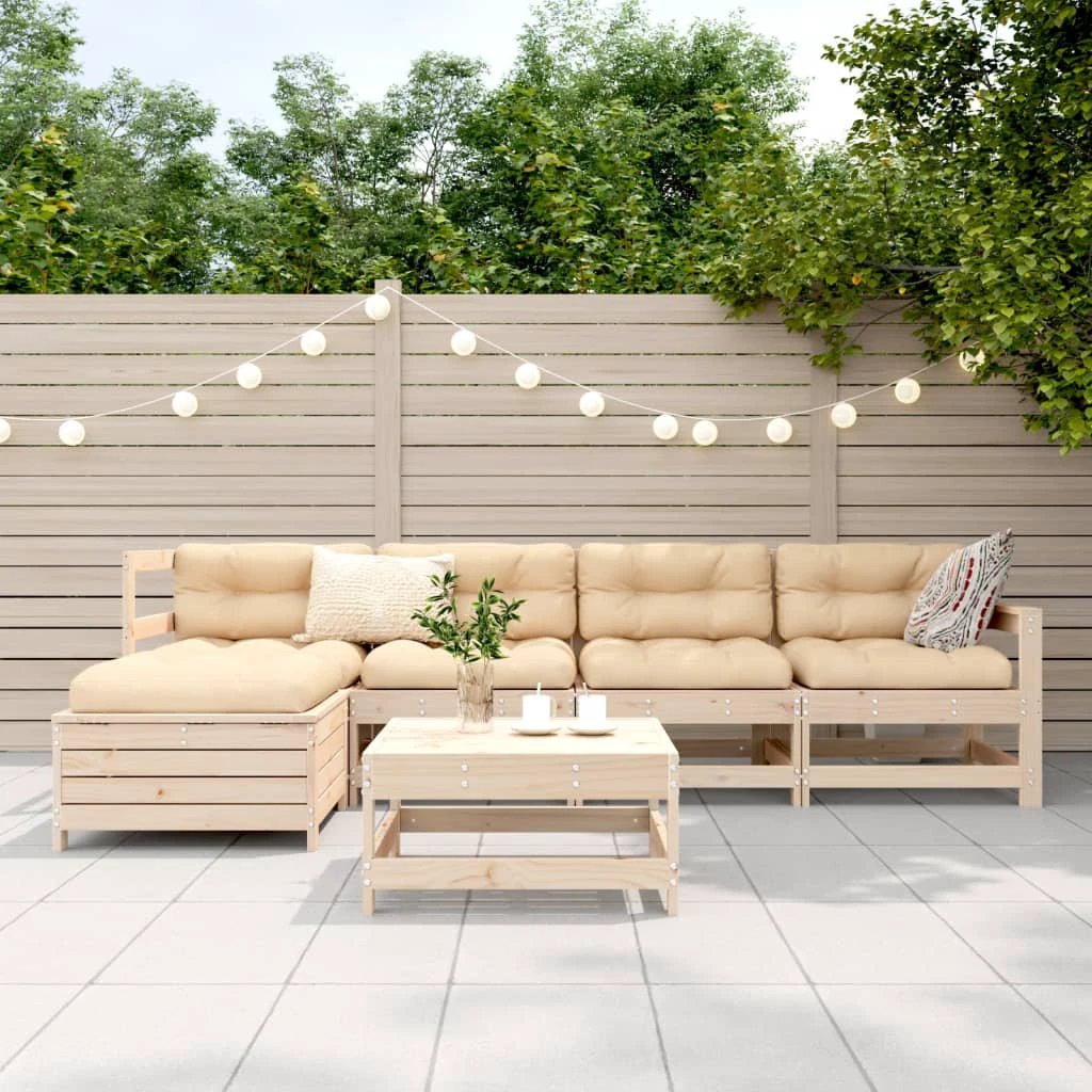 vidaXL vidaXL 6 Piece Garden Sofa Set Solid Wood Pine - Garden Sofa Sets