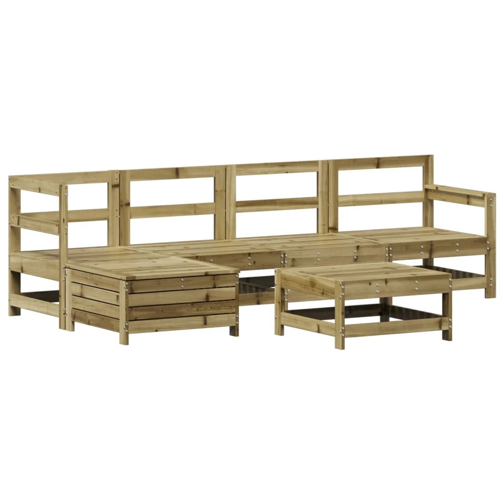 vidaXL vidaXL 6 Piece Garden Sofa Set Solid Wood Pine - Garden Sofa Sets