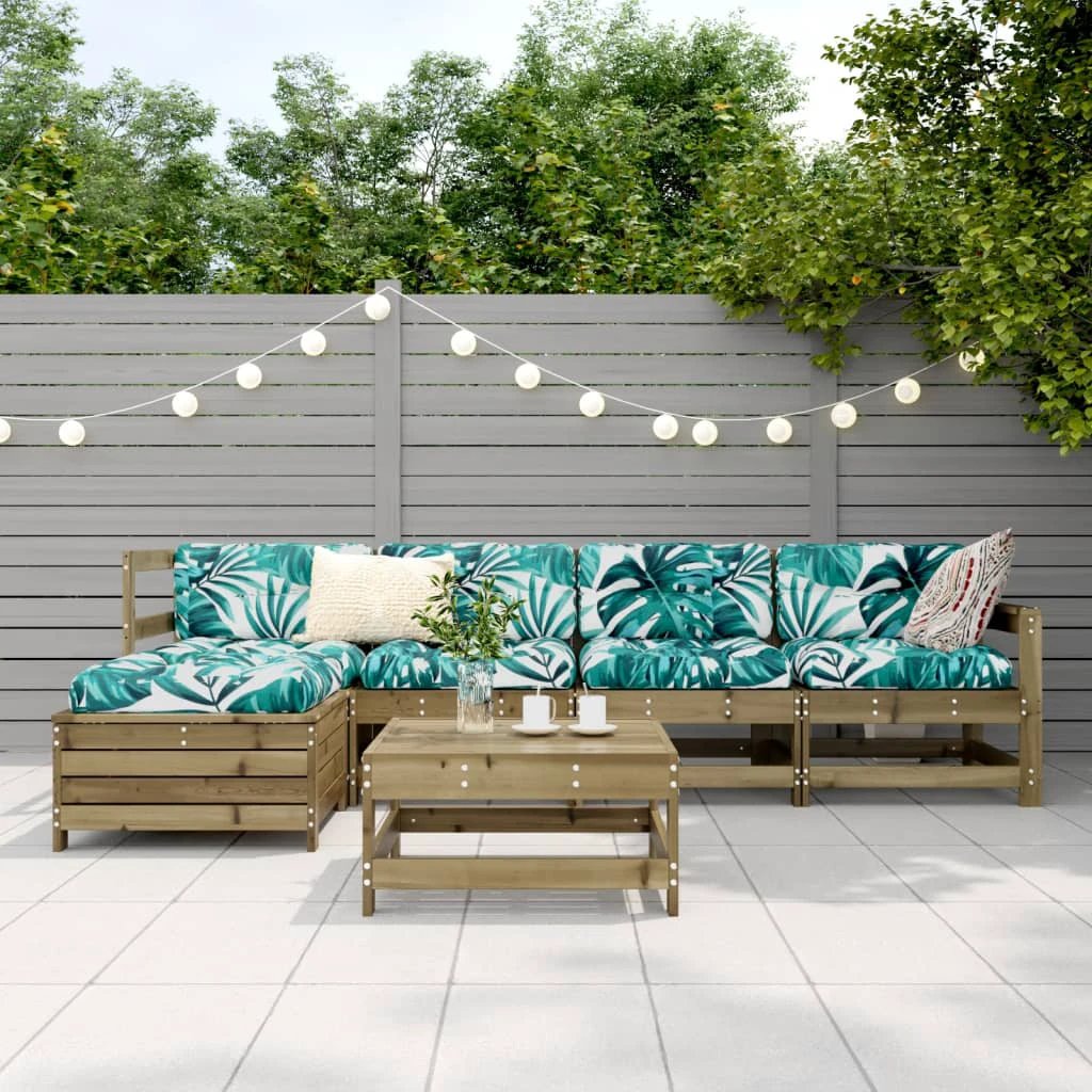 vidaXL vidaXL 6 Piece Garden Sofa Set Solid Wood Pine - Garden Sofa Sets