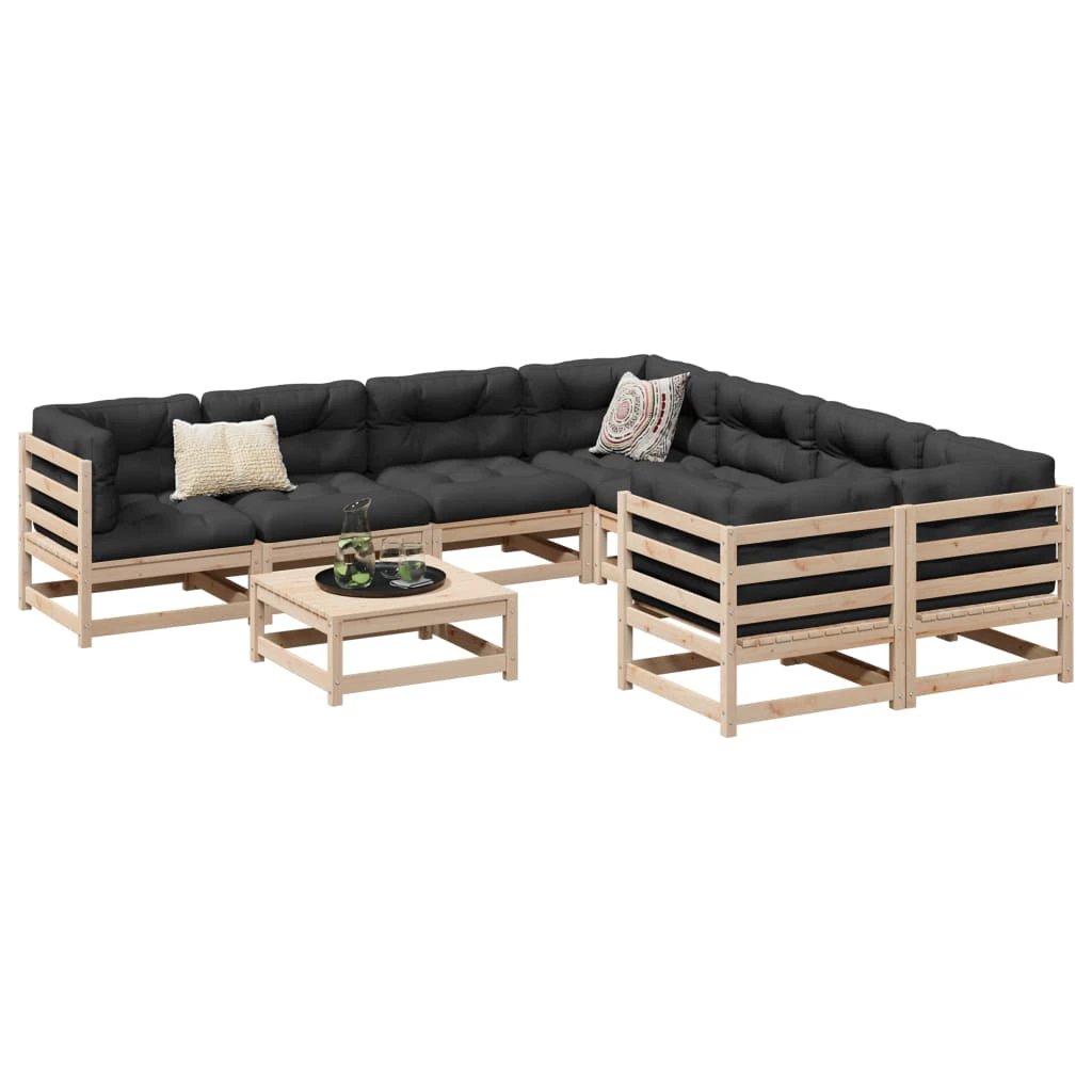 vidaXL vidaXL 9 Piece Garden Sofa Set Solid Wood Pine - Garden Sofa Sets