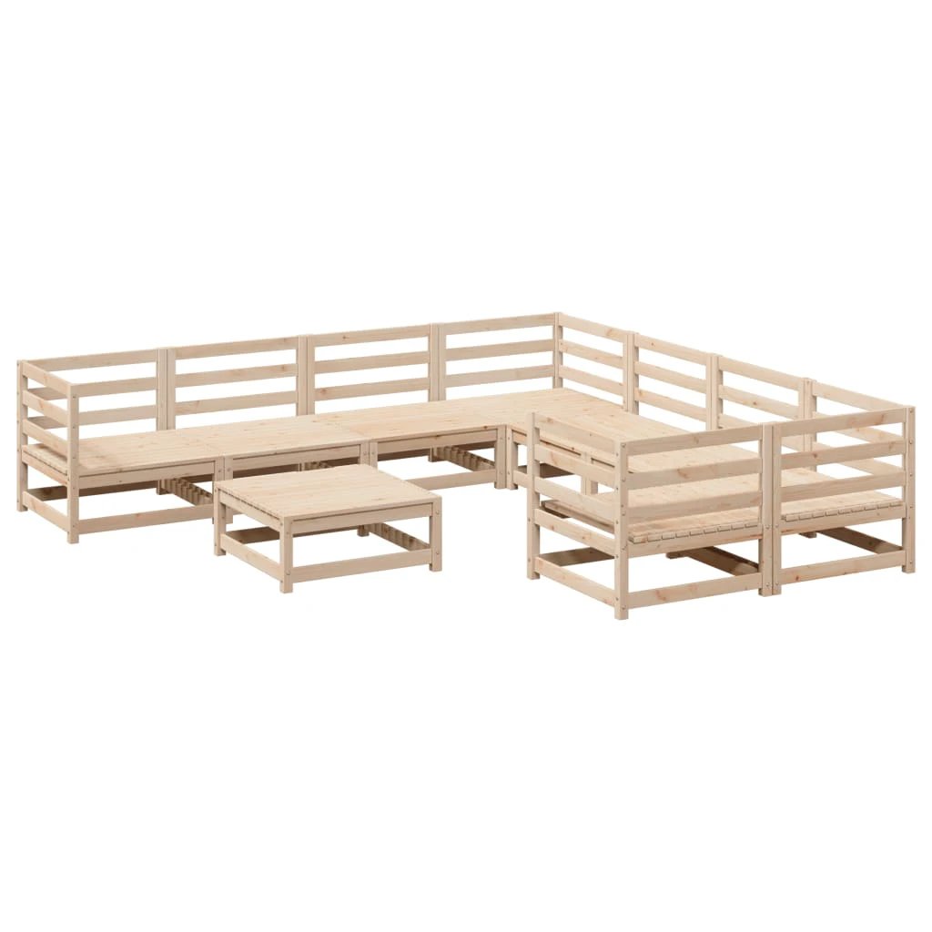 vidaXL 9 Piece Garden Sofa Set Solid Wood Pine by vidaXL