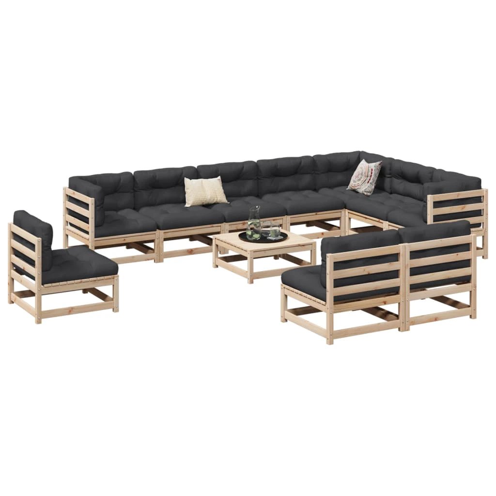 vidaXL vidaXL 11 Piece Garden Sofa Set Solid Wood Pine - Garden Sofa Sets