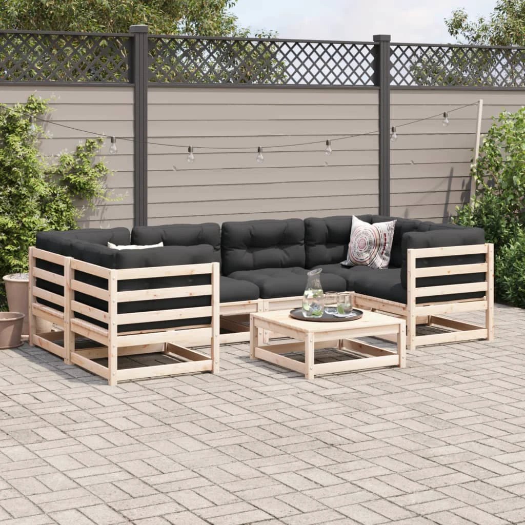 vidaXL 7 Piece Garden Sofa Set Solid Wood Pine by vidaXL
