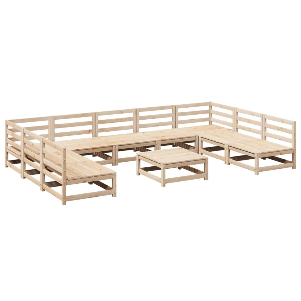 vidaXL vidaXL 10 Piece Garden Sofa Set Solid Wood Pine - Garden Sofa Sets