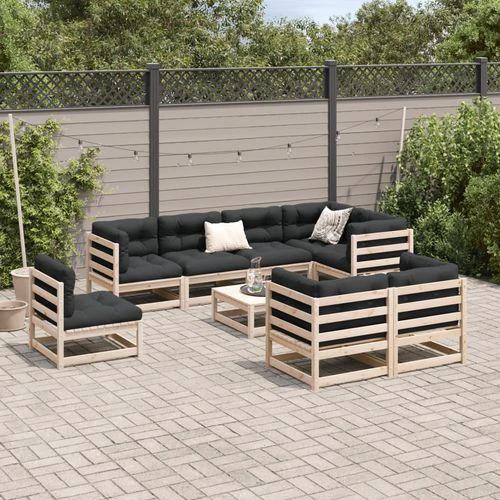 vidaXL vidaXL 9 Piece Garden Sofa Set Solid Pinewood with Cushions for Outdoor Entertaining - Garden Sofa Sets
