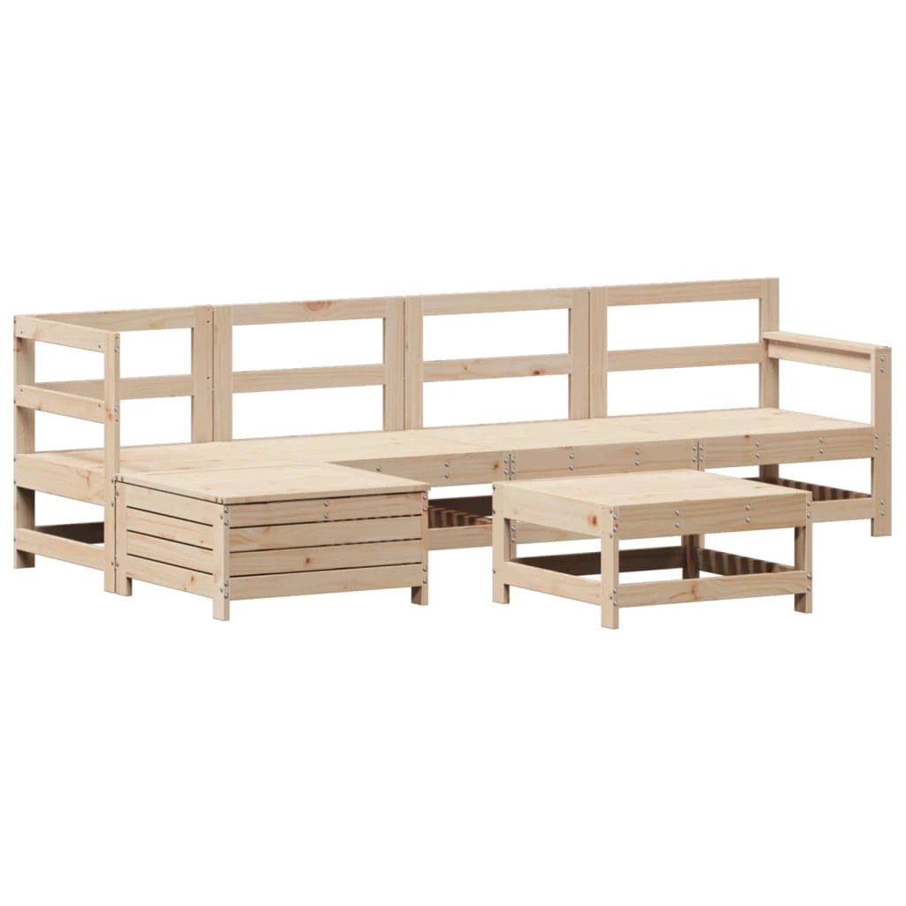 vidaXL 6 Piece Garden Sofa Set Solid Wood Pine by vidaXL