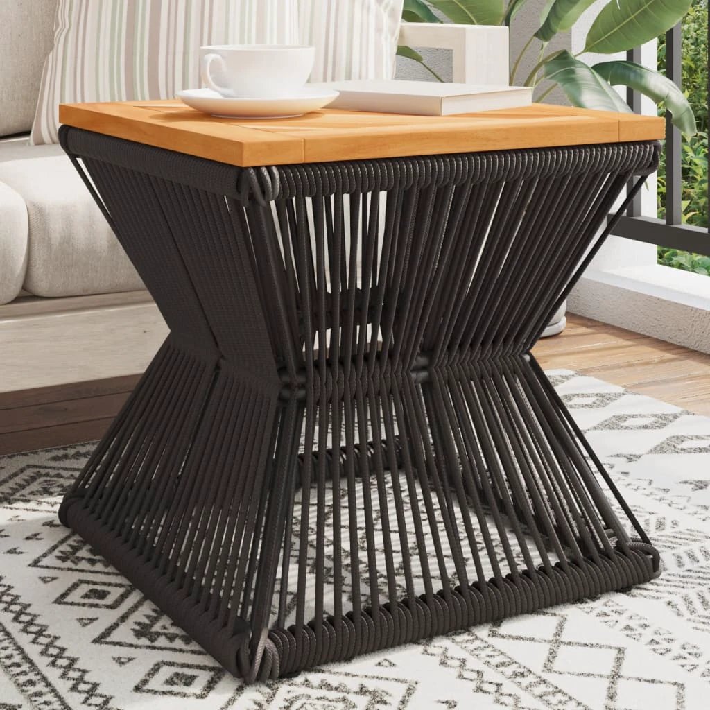 vidaXL vidaXL Coffee Table 38x38x38 Cm Solid Acacia Wood With Black Wire Base Living Room - Coffee Table