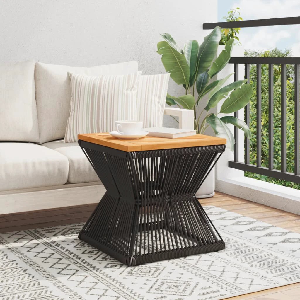 vidaXL vidaXL Coffee Table 38x38x38 Cm Solid Acacia Wood With Black Wire Base Living Room - Coffee Table