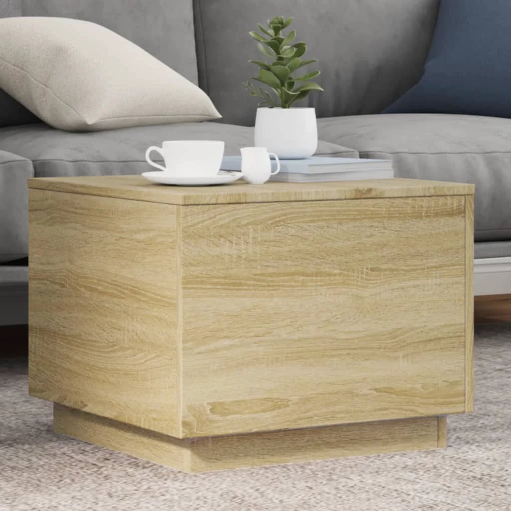 vidaXL vidaXL Coffee Table 50x50x40 cm LED Lights Living Room - Coffee Table
