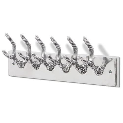 vidaXL Wardrobe Coat Hooks 2 pcs Silver Aluminium by vidaXL