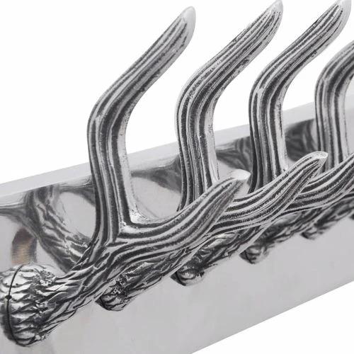 vidaXL Wardrobe Coat Hooks 2 pcs Silver Aluminium by vidaXL
