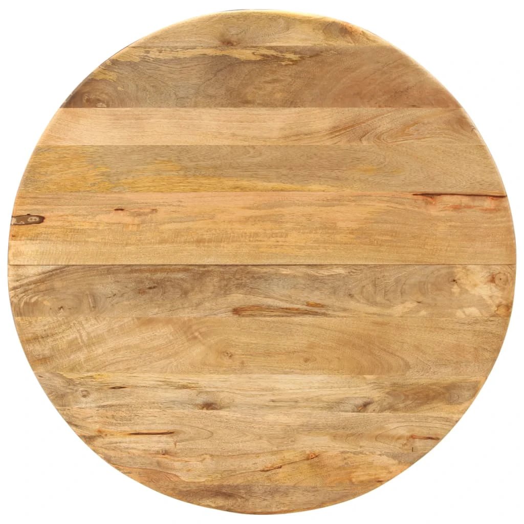 VidaXL Dining Table Ø110x78 cm Solid Mango Wood And Steel Base For Dining Room In Modern Homes by vidaXL
