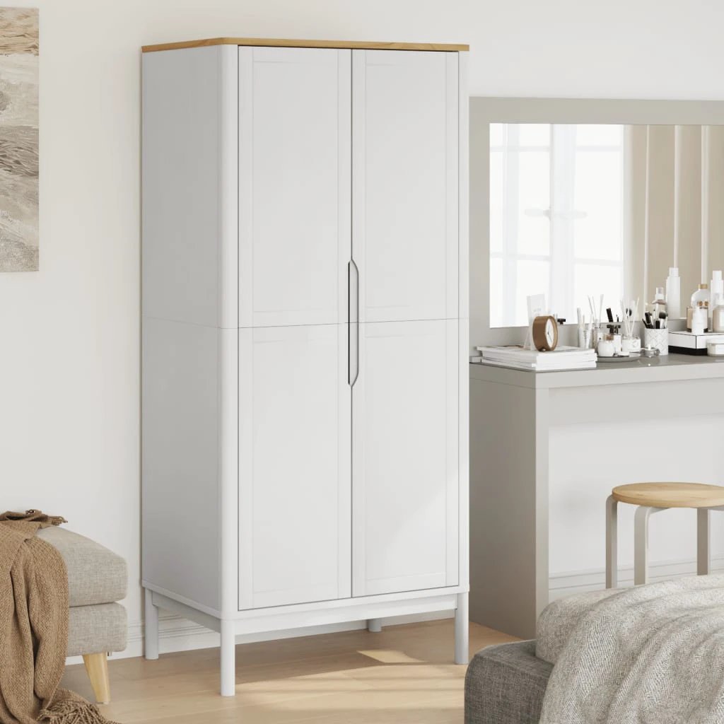 vidaXL vidaXL Wardrobe FLORO Wax Brown 77x53x171 cm Solid Wood Pine - Wardrobe
