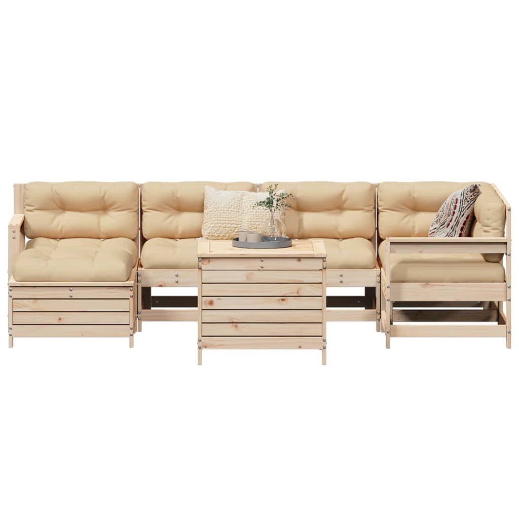 vidaXL vidaXL 7 Piece Garden Sofa Set Solid Wood Pine - Garden Sofa Sets
