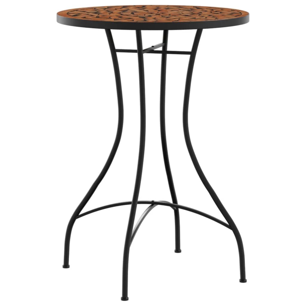 vidaXL vidaXL Mosaic Bistro Set Terracotta and White Iron and Ceramic - Uncategorized Bistro Sets