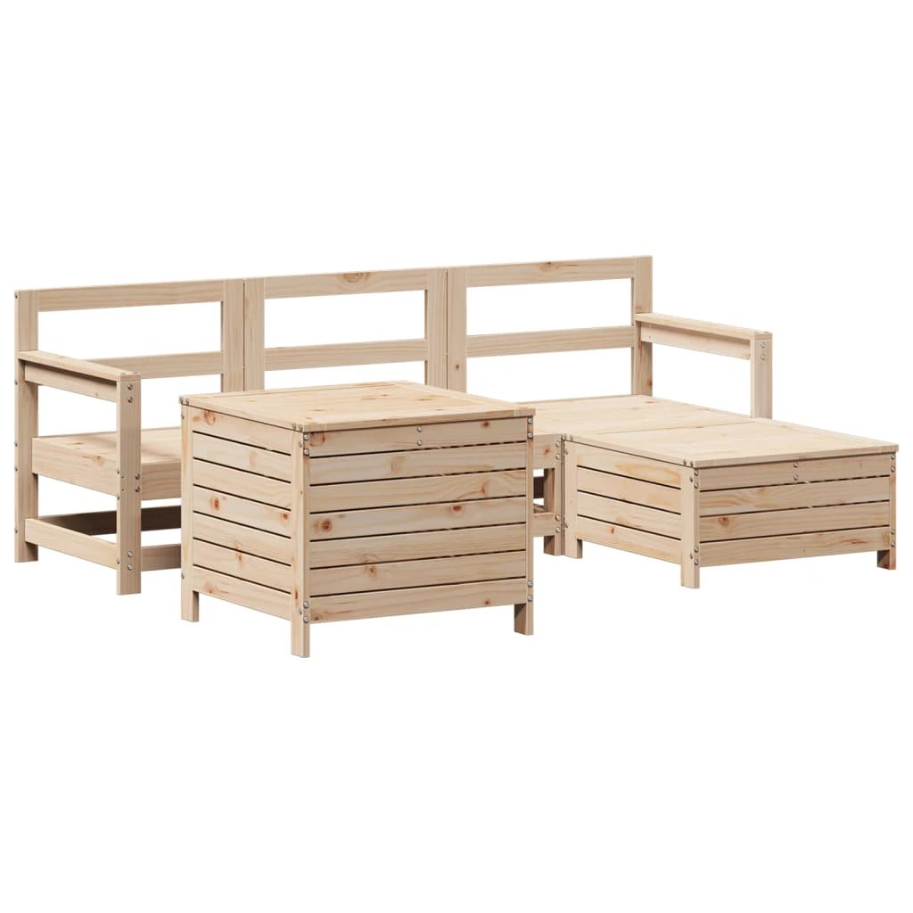 vidaXL 5 Piece Garden Sofa Set Solid Wood Pine by vidaXL