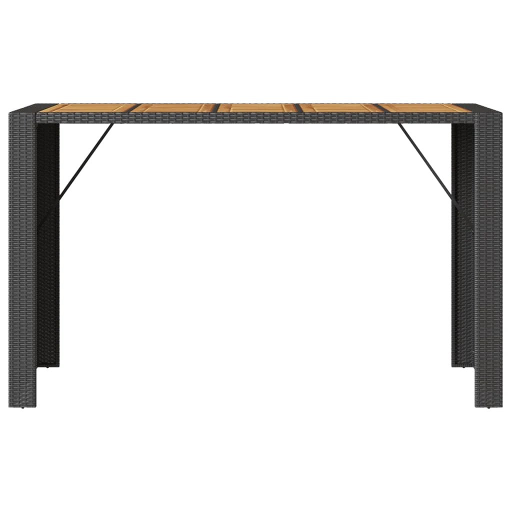 vidaXL vidaXL Garden Table with Acacia Wood Top Black 105x80x110 cm Poly Rattan - Garden Table