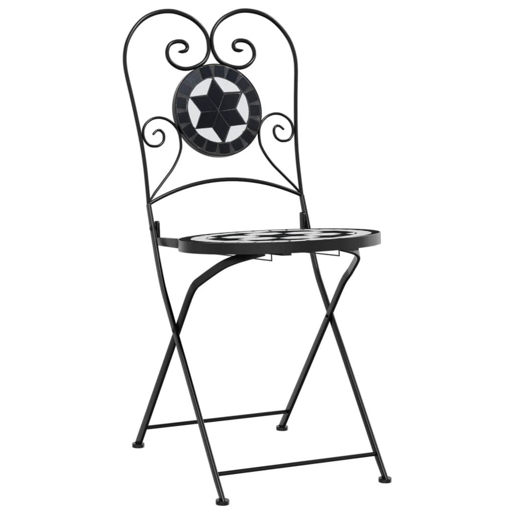 vidaXL Mosaic Bistro Set Terracotta and White Iron and Ceramic by vidaXL
