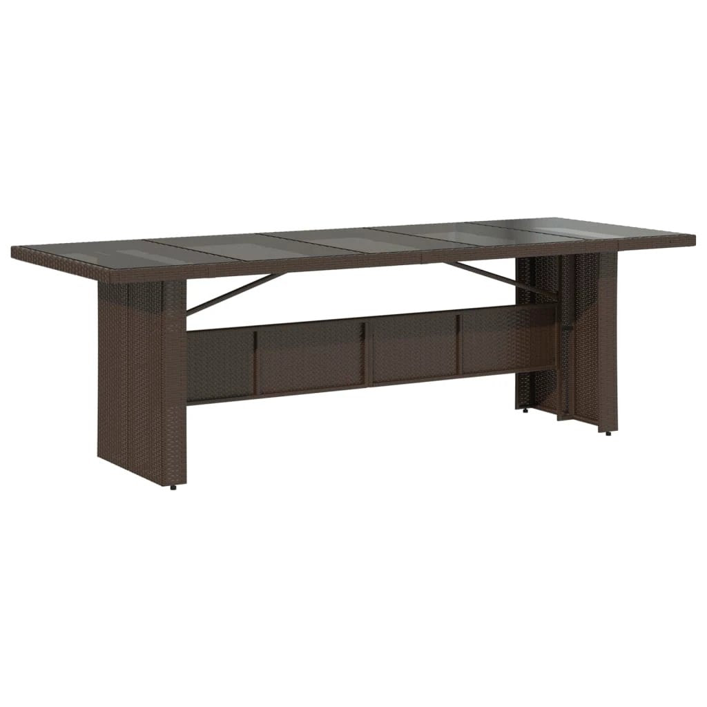 vidaXL vidaXL Garden Table with Acacia Wood Top Black 240x90x75 cm Poly Rattan - Garden Table