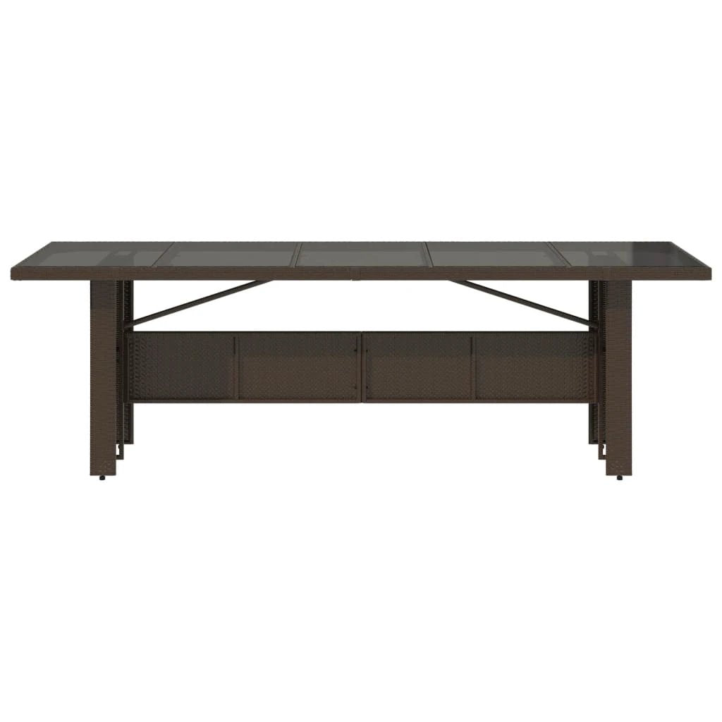 vidaXL vidaXL Garden Table with Acacia Wood Top Black 240x90x75 cm Poly Rattan - Garden Table