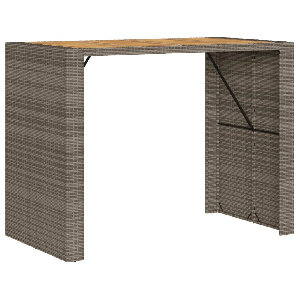 vidaXL vidaXL Garden Table with Acacia Wood Top Black 105x80x110 cm Poly Rattan - Garden Table