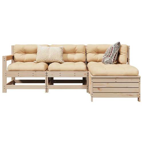 vidaXL 4 Piece Garden Sofa Set 200 x 200 cm Solid Pinewood with Cushions for Outdoor Relaxation by vidaXL
