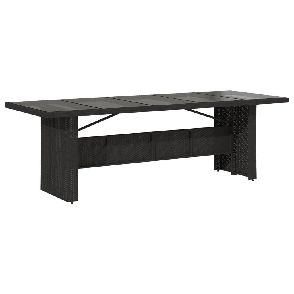 vidaXL Garden Table with Acacia Wood Top Black 240x90x75 cm Poly Rattan by vidaXL